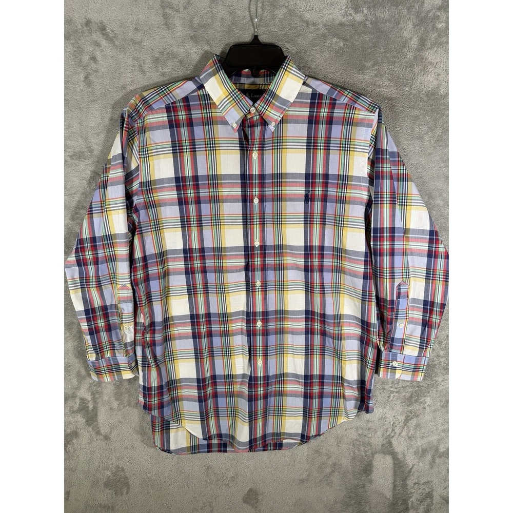 Polo Ralph Lauren Classic Fit Multicolor Plaid Check Long Sleeve Mens L